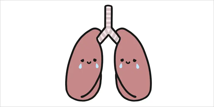 悲しそうな肺のイラスト